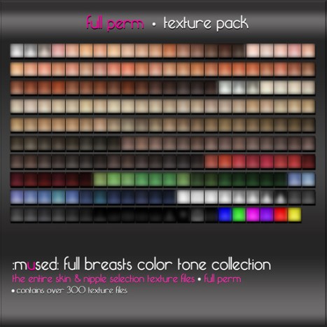 :mused: Full Breasts Color Tone Collection - Full Perm Texture Files