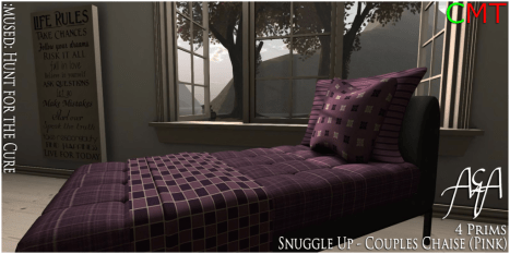 __A&A__ Snuggle Up - Couples Chaise (Pink) - Hunt for the cure