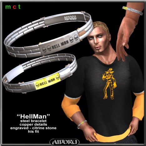 AIDORU hellman bracelet steel and citrine